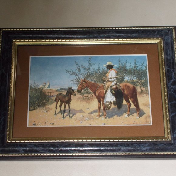 Western 4"x6" print matted and framed - Picture 2 of 6